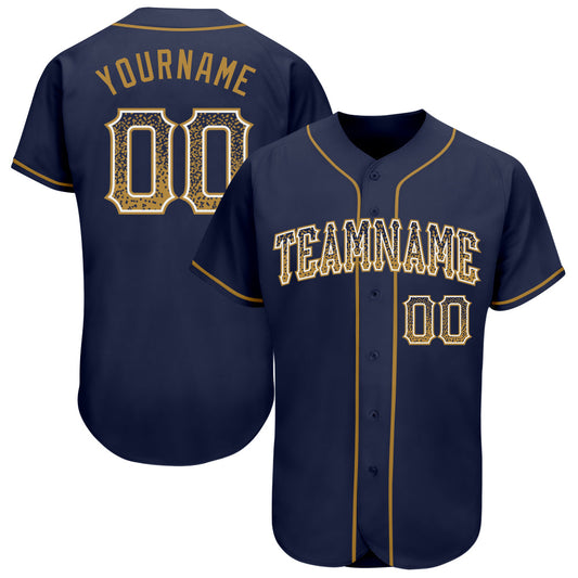 Custom Navy Old Gold-White Authentic Drift Fashion Baseball Jersey - Sky-Custom