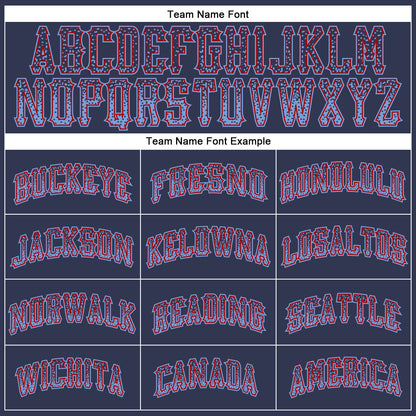 Custom Navy Light Blue-Red Authentic Drift Fashion Baseball Jersey - Sky-Custom