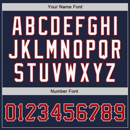 Custom Navy Red-White Authentic Baseball Jersey - Sky-Custom