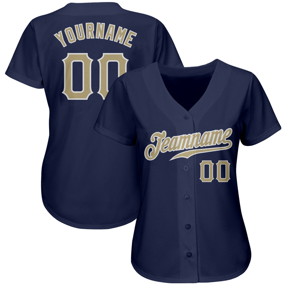 Custom Navy Vegas Gold-White Authentic Baseball Jersey - Sky-Custom
