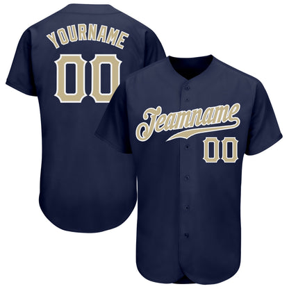 Custom Navy Vegas Gold-White Authentic Baseball Jersey - Sky-Custom