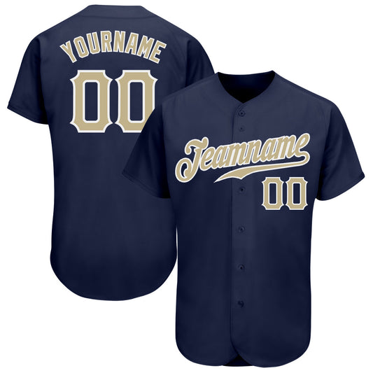 Custom Navy Vegas Gold-White Authentic Baseball Jersey - Sky-Custom