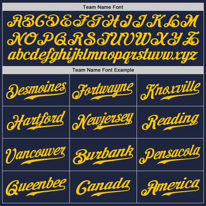 Custom Navy Gold Authentic Baseball Jersey - Sky-Custom