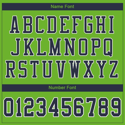 Custom Neon Green Navy-White Mesh Authentic Football Jersey - Sky-Custom