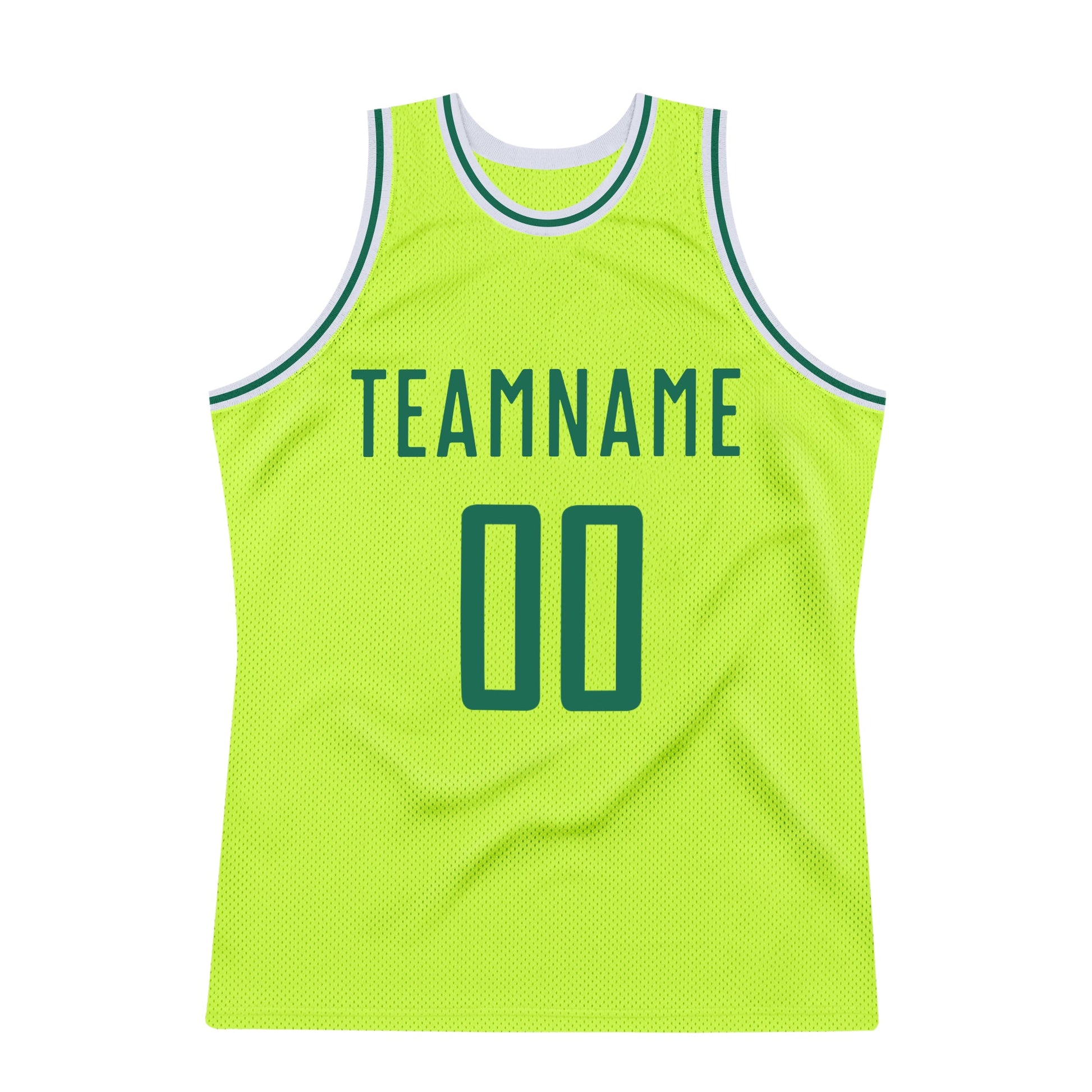 Custom Neon Green Kelly Green-White Authentic Throwback Basketball Jersey - Sky-Custom
