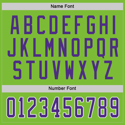Custom Neon Green Purple-White Hockey Jersey - Sky-Custom
