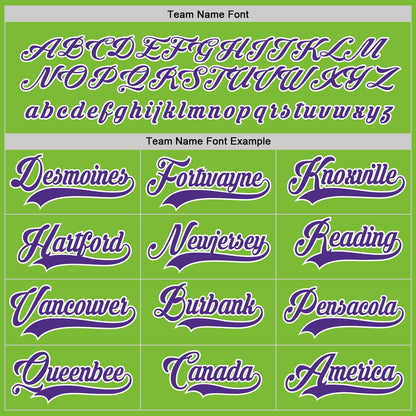 Custom Neon Green Purple-White Hockey Jersey - Sky-Custom