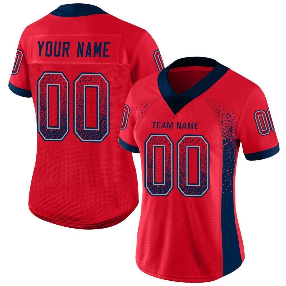 Custom Scarlet Navy-Gray Mesh Drift Fashion Football Jersey - Sky-Custom