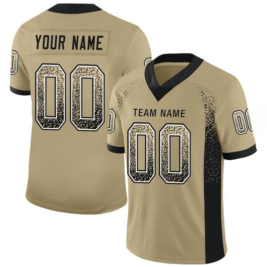 Custom Vegas Gold Black-White Mesh Drift Fashion Football Jersey - Sky-Custom