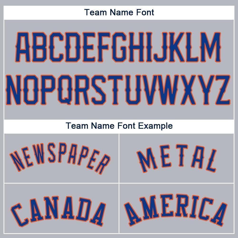 Custom Gray Royal-Orange Baseball Jersey - Sky-Custom
