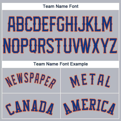 Custom Gray Royal-Orange Baseball Jersey - Sky-Custom