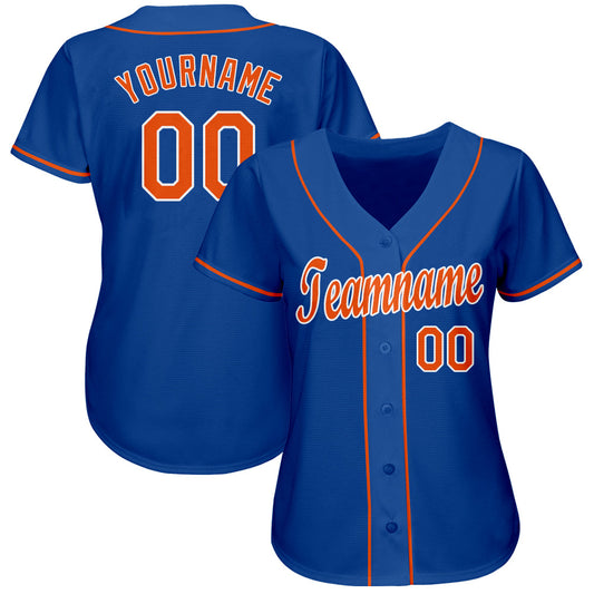 Custom Royal Orange-White Baseball Jersey - Sky-Custom