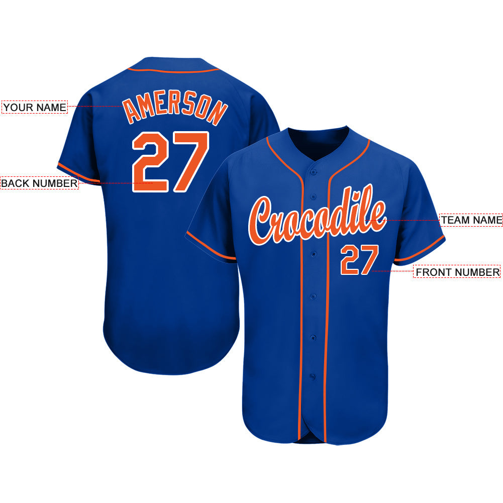 Custom Royal Orange-White Baseball Jersey - Sky-Custom