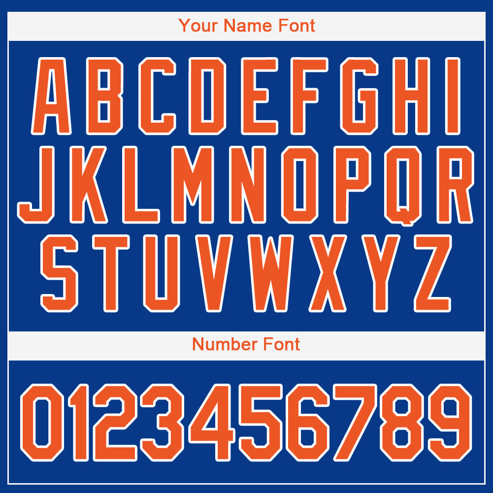 Custom Royal Orange-White Baseball Jersey - Sky-Custom