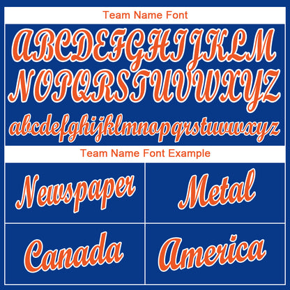 Custom Royal Orange-White Baseball Jersey - Sky-Custom