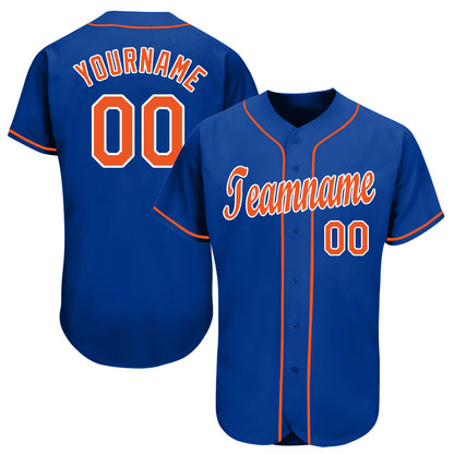Custom Royal Orange-White Baseball Jersey - Sky-Custom