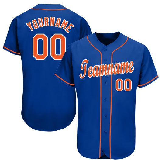 Custom Royal Orange-White Baseball Jersey - Sky-Custom