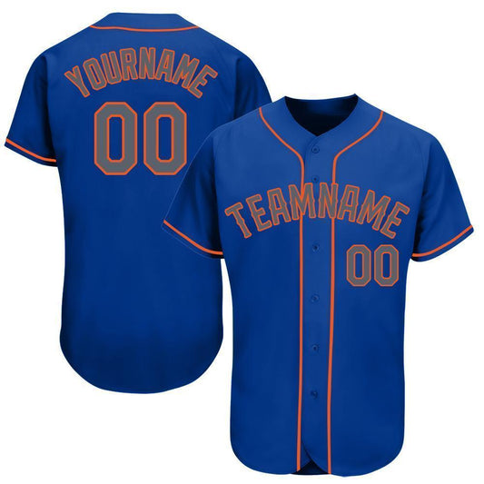 Custom Royal Gray-Orange Baseball Jersey - Sky-Custom