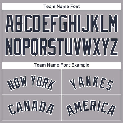 Custom Gray Navy-White Baseball Jersey - Sky-Custom