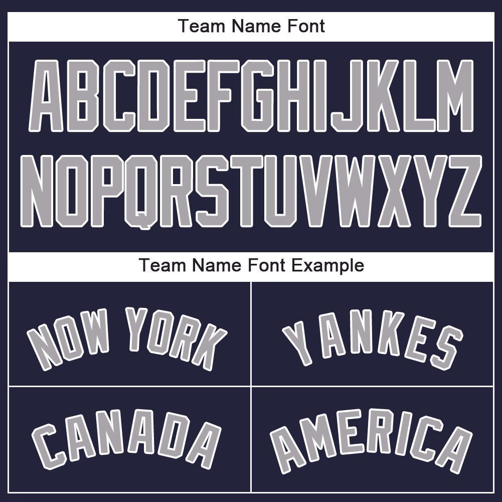 Custom Navy Gray-White Baseball Jersey - Sky-Custom