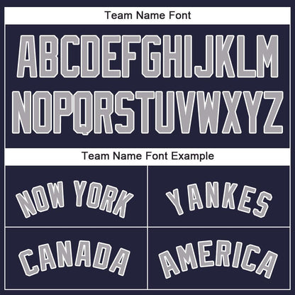 Custom Navy Gray-White Baseball Jersey - Sky-Custom