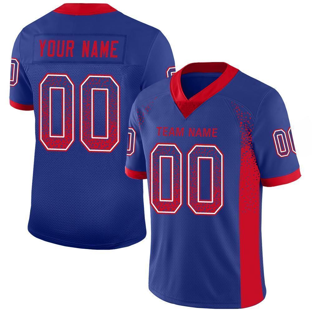 Custom Royal Scarlet-White Mesh Drift Fashion Football Jersey - Sky-Custom