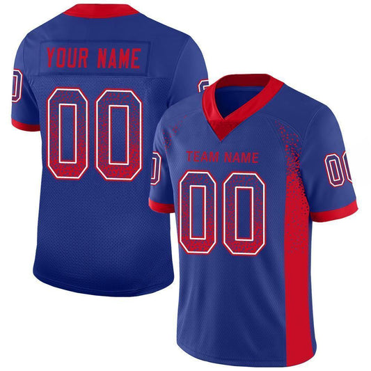 Custom Royal Scarlet-White Mesh Drift Fashion Football Jersey - Sky-Custom