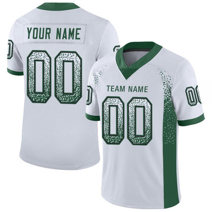 Custom White Grass Green-Black Mesh Drift Fashion Football Jersey - Sky-Custom