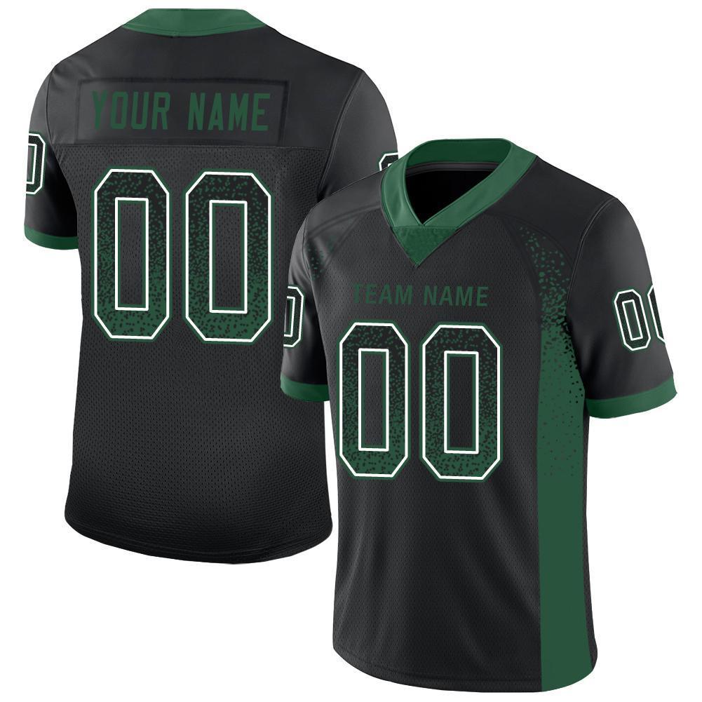 Custom Black Grass Green-White Mesh Drift Fashion Football Jersey - Sky-Custom