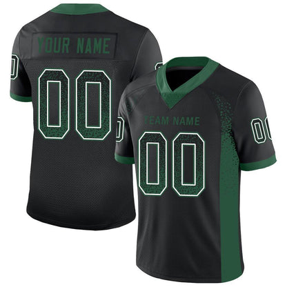 Custom Black Grass Green-White Mesh Drift Fashion Football Jersey - Sky-Custom