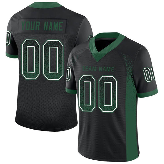 Custom Black Grass Green-White Mesh Drift Fashion Football Jersey - Sky-Custom