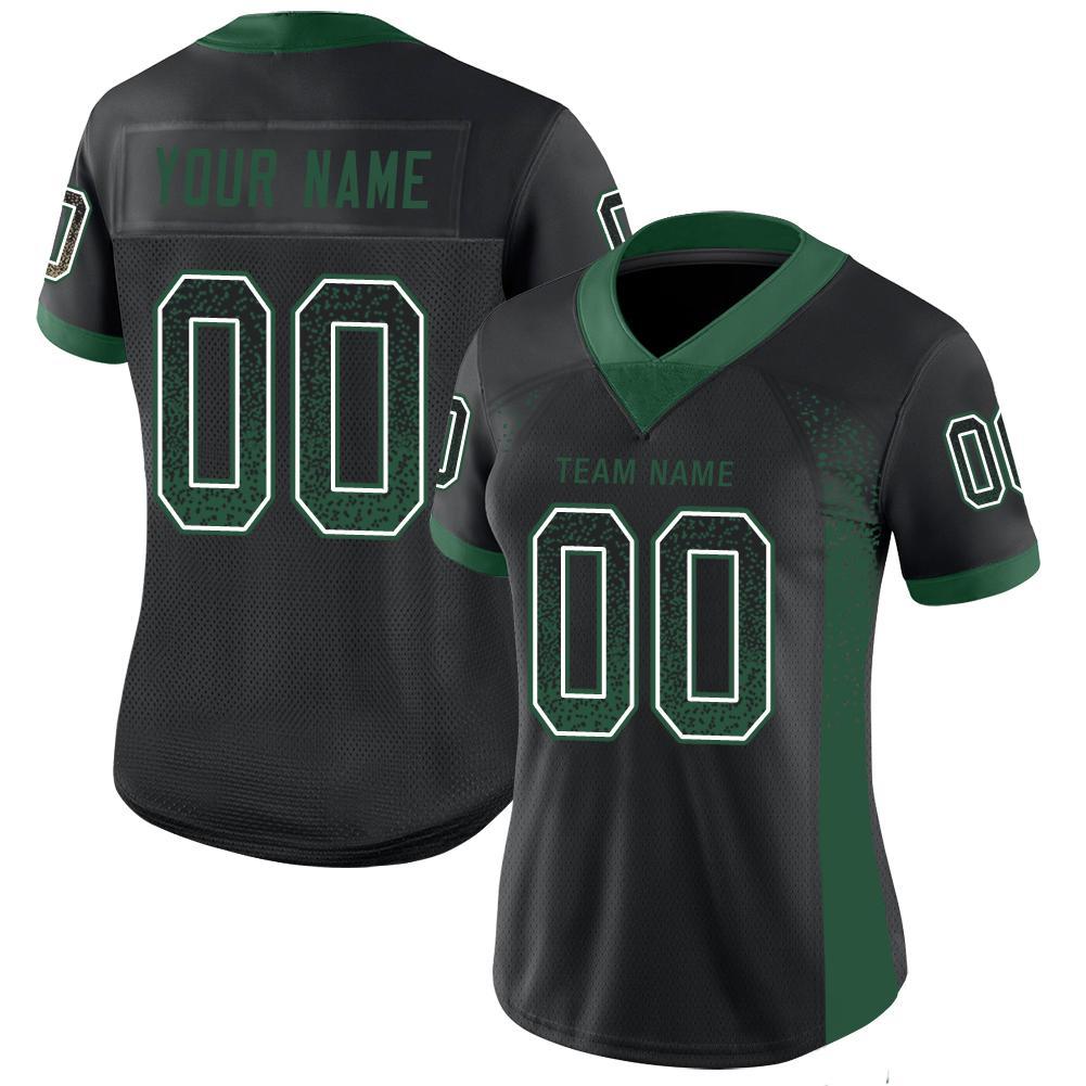 Custom Black Grass Green-White Mesh Drift Fashion Football Jersey - Sky-Custom