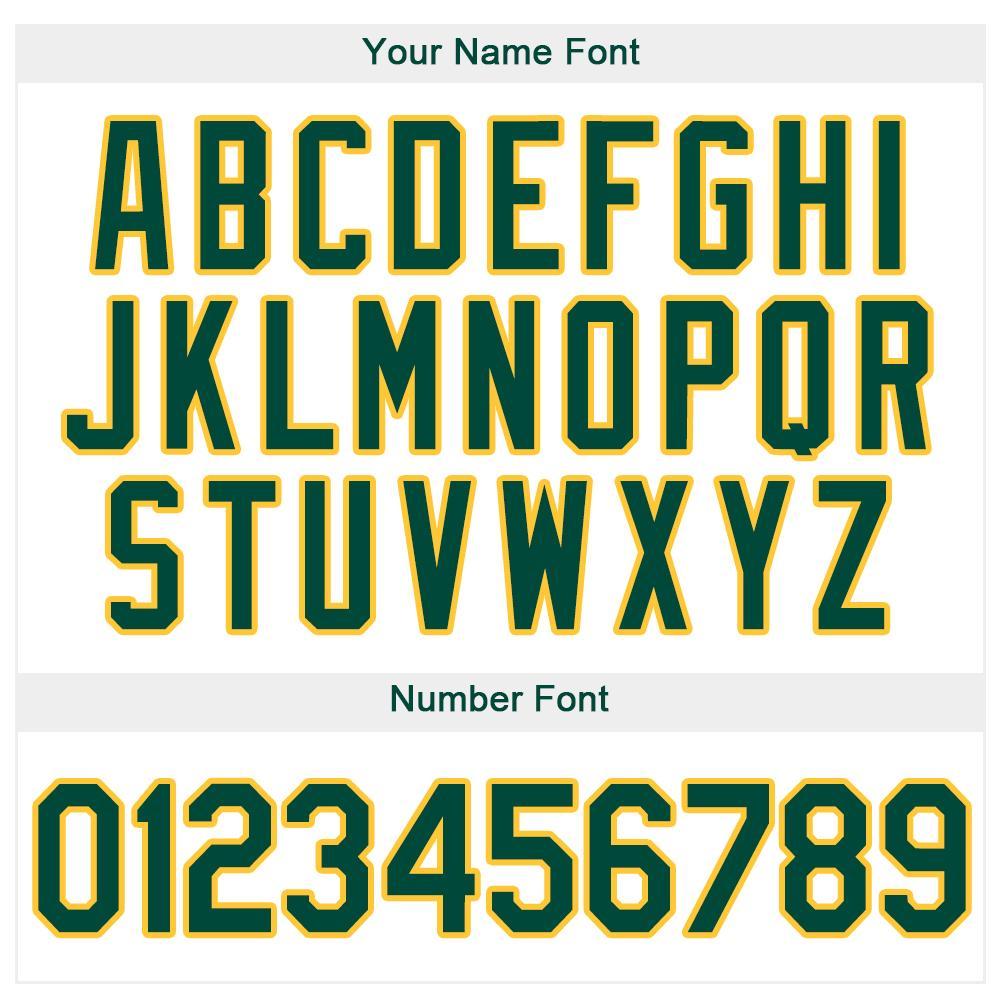 Custom White Green-Gold Baseball Jersey - Sky-Custom