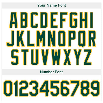 Custom White Green-Gold Baseball Jersey - Sky-Custom