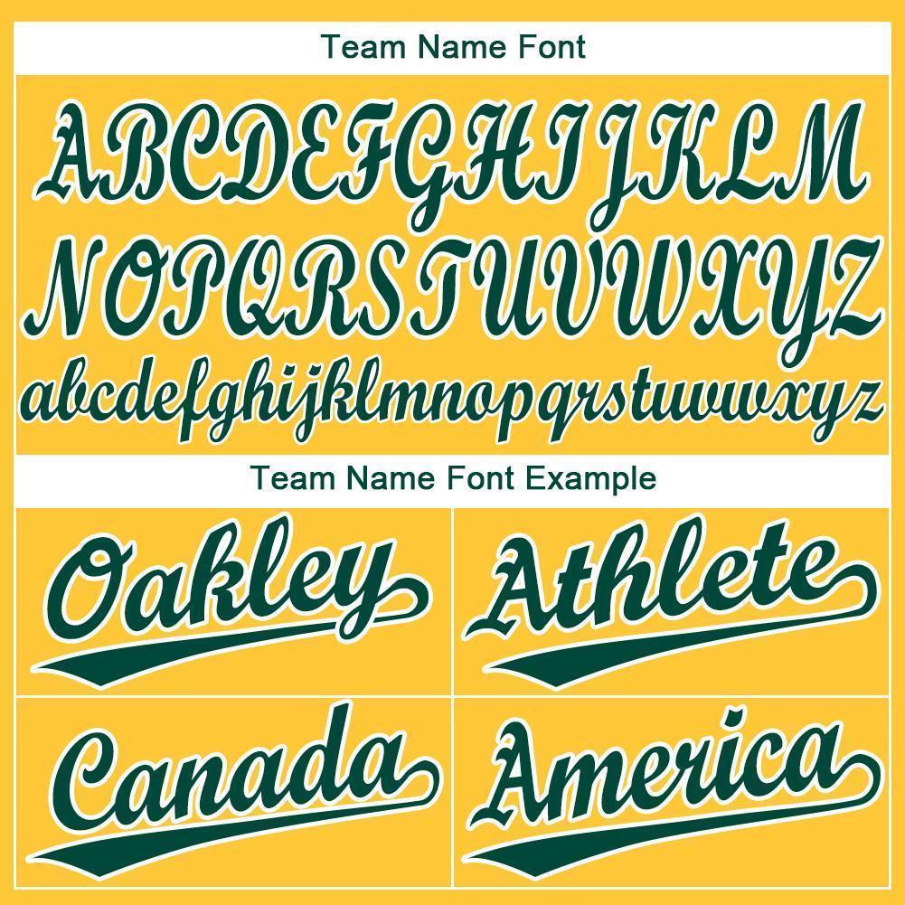 Custom Gold Green-White Baseball Jersey - Sky-Custom