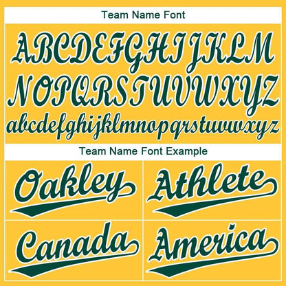 Custom Gold Green-White Baseball Jersey - Sky-Custom