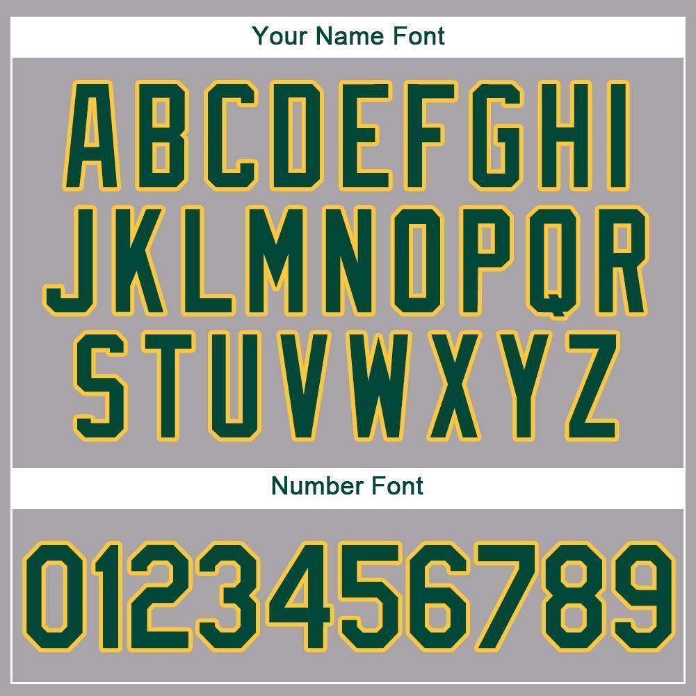 Custom Gray Green-Gold Baseball Jersey - Sky-Custom
