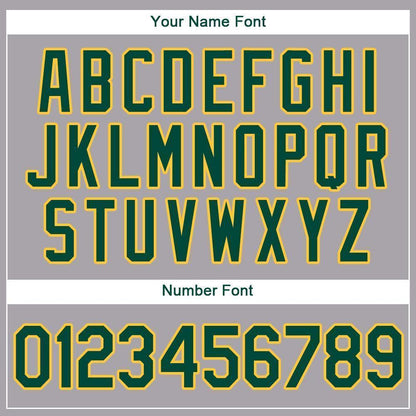 Custom Gray Green-Gold Baseball Jersey - Sky-Custom