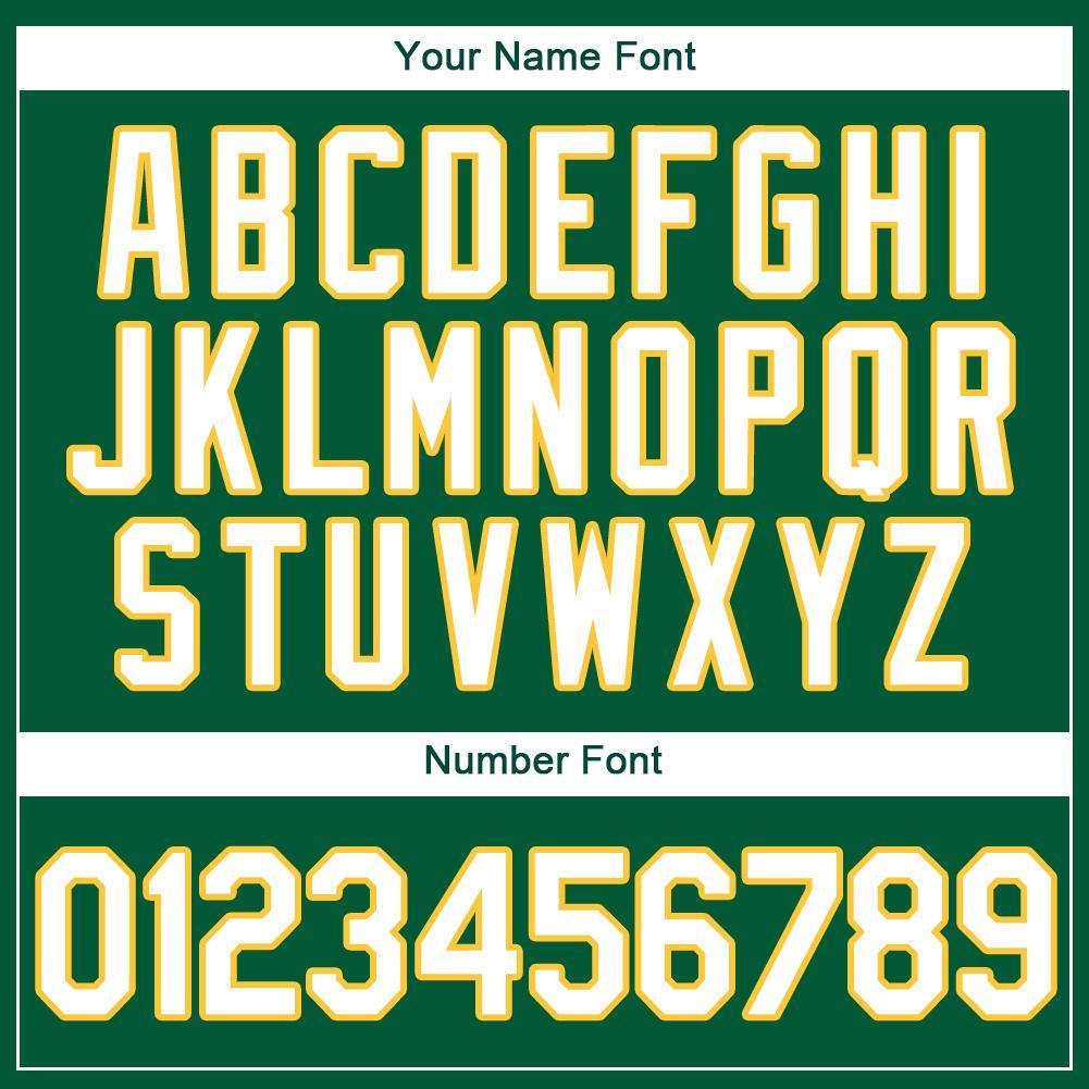 Custom Kelly Green White-Gold Baseball Jersey - Sky-Custom