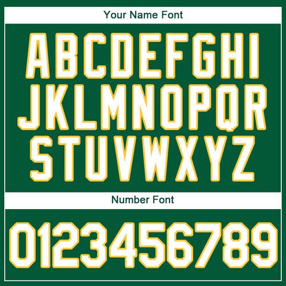Custom Kelly Green White-Gold Baseball Jersey - Sky-Custom