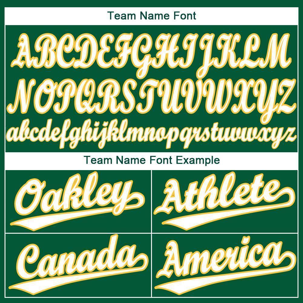 Custom Kelly Green White-Gold Baseball Jersey - Sky-Custom