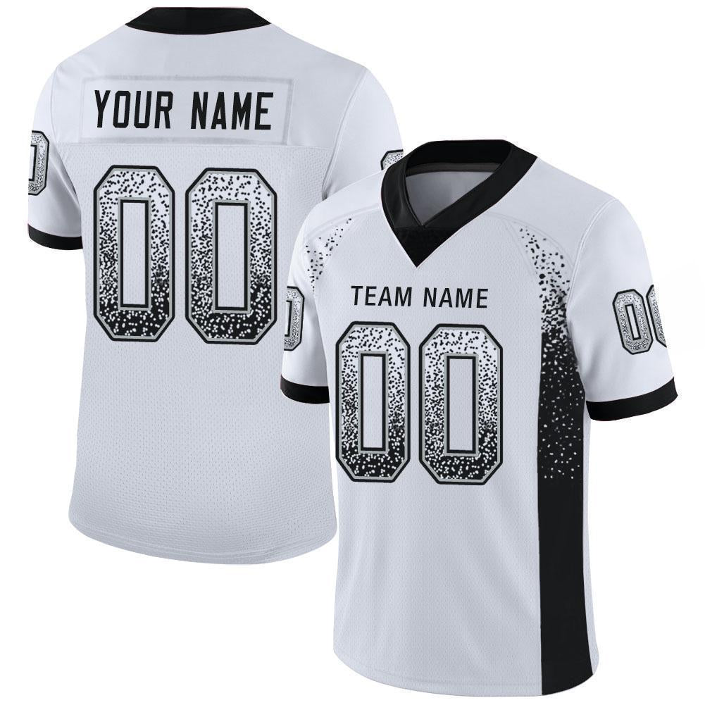 Custom White Black-Silver Mesh Drift Fashion Football Jersey - Sky-Custom