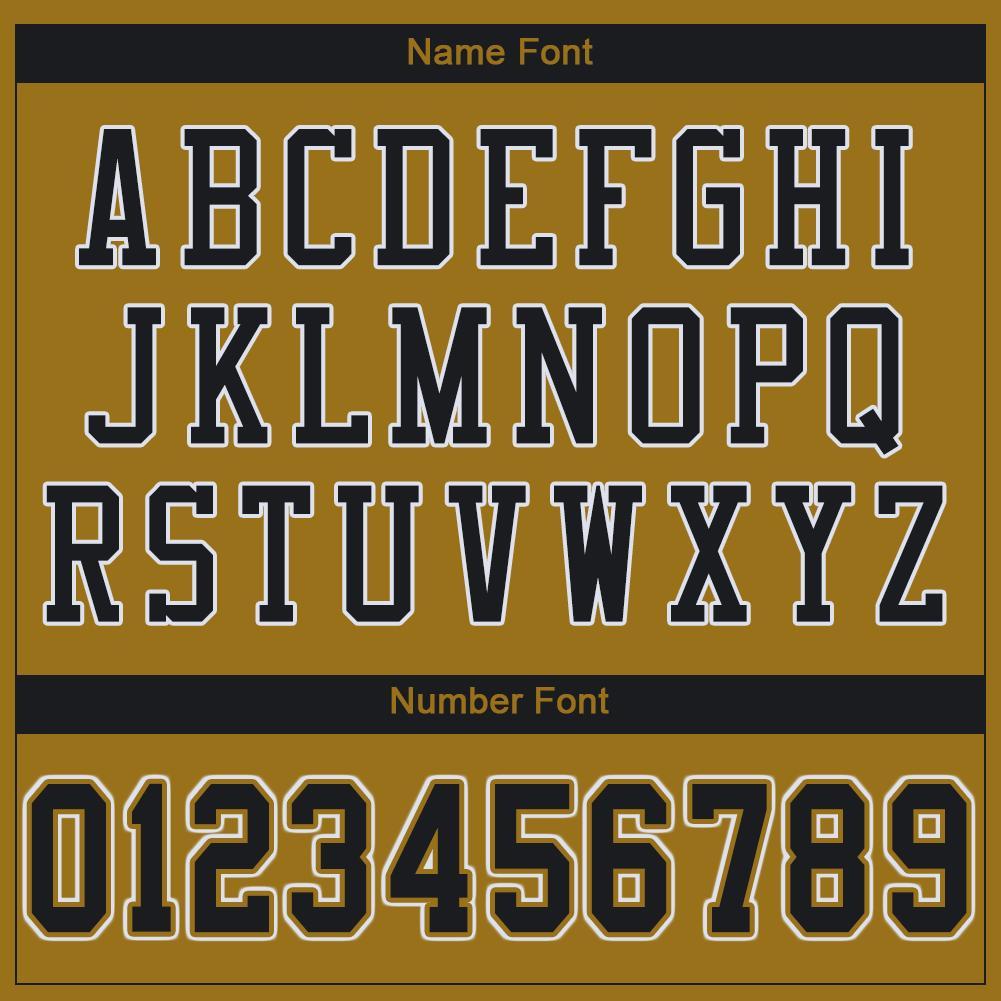 Custom Old Gold Black-White Mesh Authentic Football Jersey - Sky-Custom
