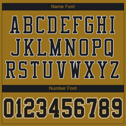 Custom Old Gold Black-White Mesh Authentic Football Jersey - Sky-Custom