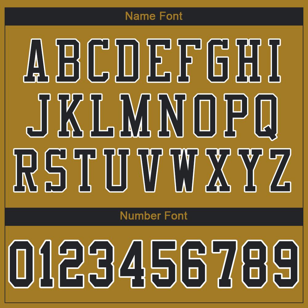 Custom Old Gold Black-White Mesh Authentic Football Jersey - Sky-Custom