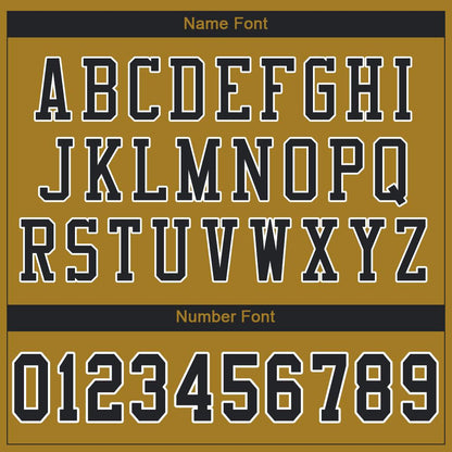 Custom Old Gold Black-White Mesh Authentic Football Jersey - Sky-Custom