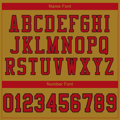 Custom Old Gold Red-Black Mesh Authentic Football Jersey - Sky-Custom