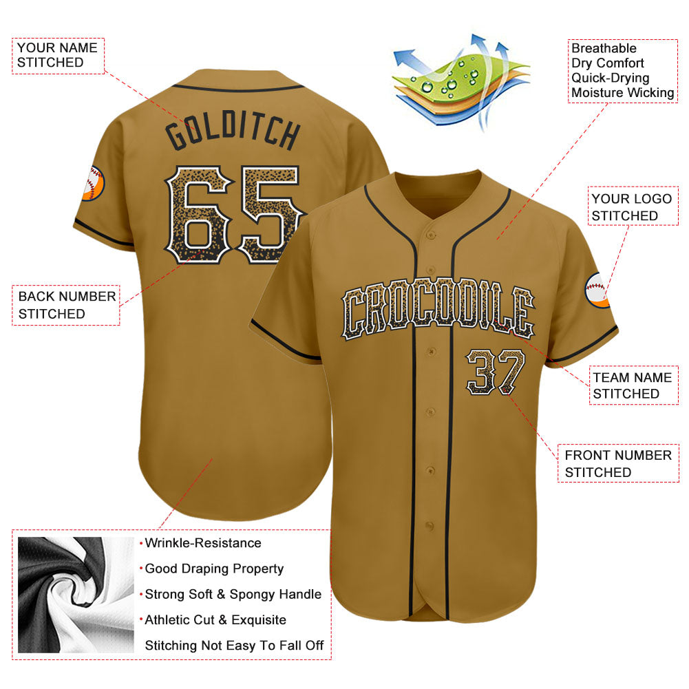 Custom Old Gold Black-White Authentic Drift Fashion Baseball Jersey - Sky-Custom