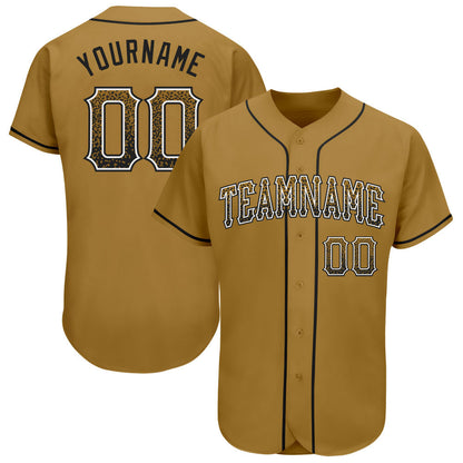 Custom Old Gold Black-White Authentic Drift Fashion Baseball Jersey - Sky-Custom