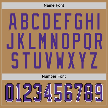 Custom Old Gold Purple-Black Hockey Jersey - Sky-Custom